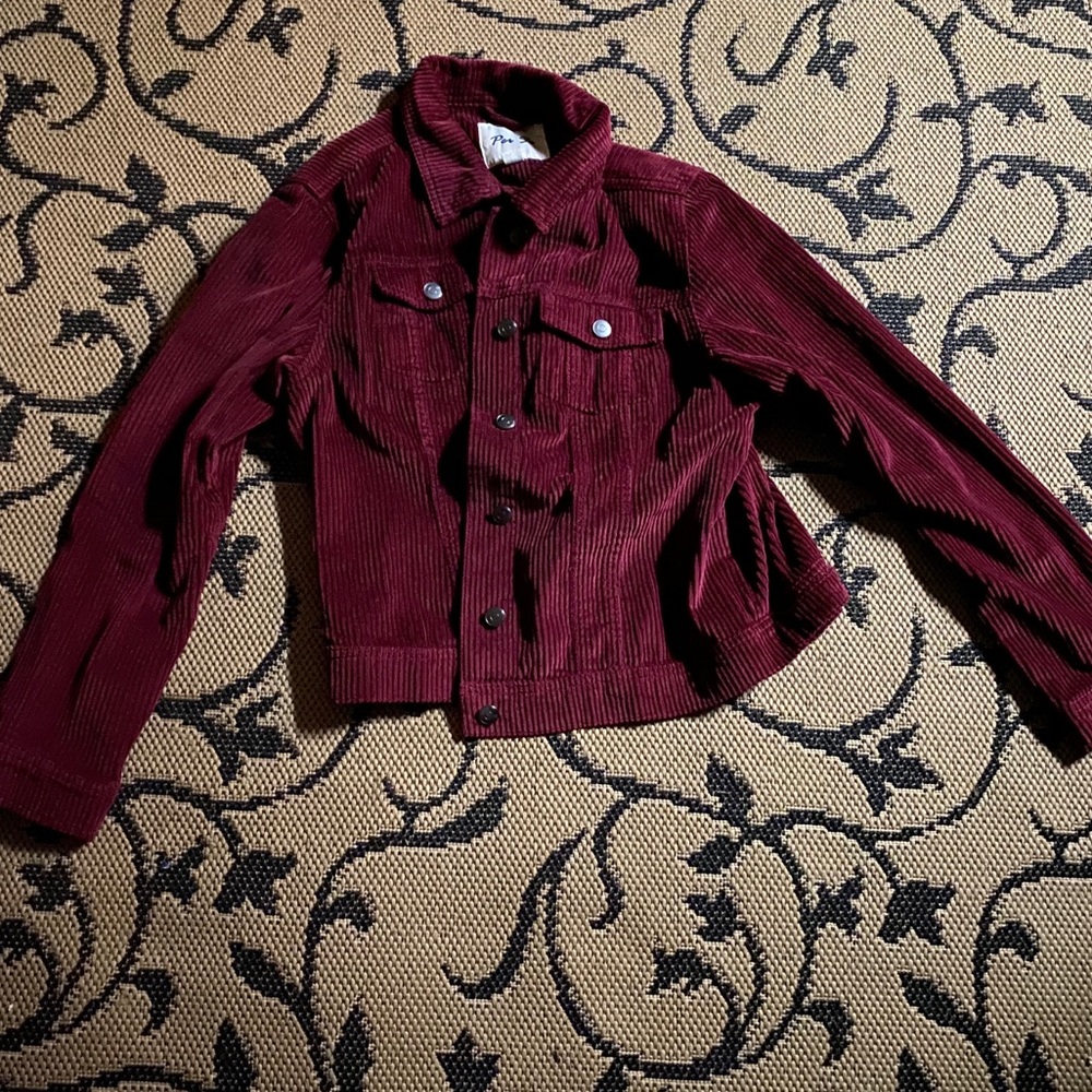 Velvet burgundy jean jacket